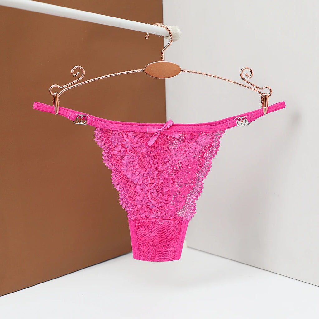 Women's Thongs G-string Panties Sexy Lace Flowers Low Waist Briefs Fashion Underpants Transparent T-back Underwear