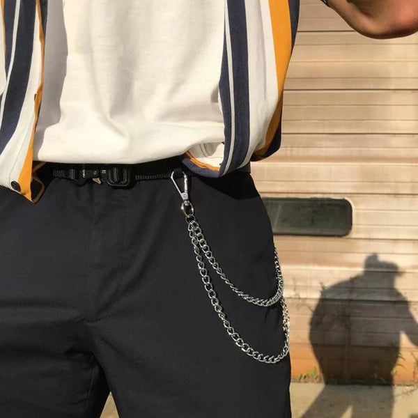 Punk Style Metal Fashion Jeans Chain Accessories Pendant Versatile Pants Chain Key chain Hip-Hop Waist Chain