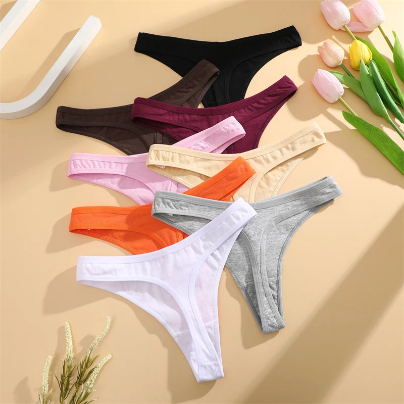 3Pcs/set Cotton Seamless Panties Comfort Underwear for Women Low Waist Breathable Thongs Sexy Solid Sport G-String Soft Lingerie Secondary image