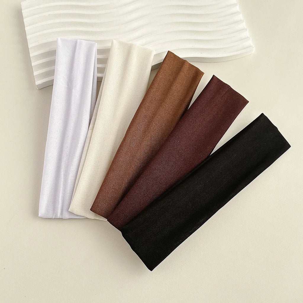 Four Seasons Solid Sports Headbands For Women Fitness Running Yoga Solid Color Elastic Hairbands Stretch Makeup Hair Accessories