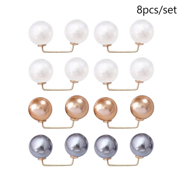3/6/8Pcs Clothing Accessories Pearl Brooch Detachable Double Head Pin Waist Clip Jewelry Accessory Multifunctional Pants Pin