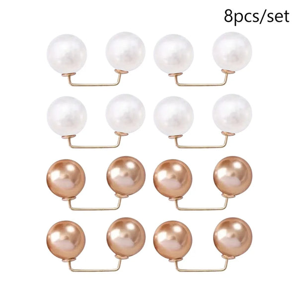3/6/8Pcs Clothing Accessories Pearl Brooch Detachable Double Head Pin Waist Clip Jewelry Accessory Multifunctional Pants Pin