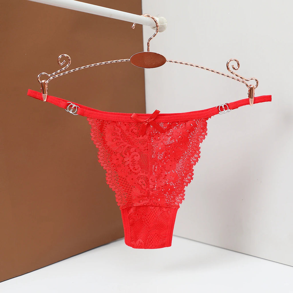 Women's Thongs G-string Panties Sexy Lace Flowers Low Waist Briefs Fashion Underpants Transparent T-back Underwear