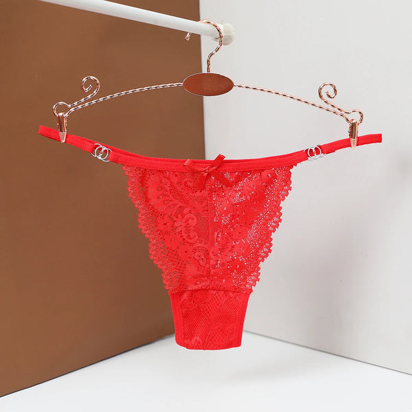 Women's Thongs G-string Panties Sexy Lace Flowers Low Waist Briefs Fashion Underpants Transparent T-back Underwear