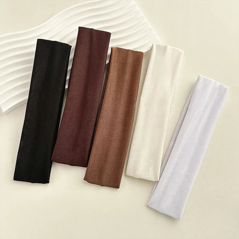 Four Seasons Solid Sports Headbands For Women Fitness Running Yoga Solid Color Elastic Hairbands Stretch Makeup Hair Accessories Main image