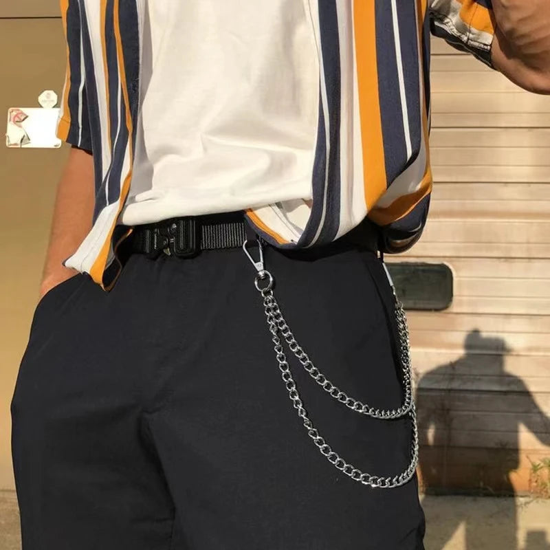Punk Style Metal Fashion Jeans Chain Accessories Pendant Versatile Pants Chain Key chain Hip-Hop Waist Chain