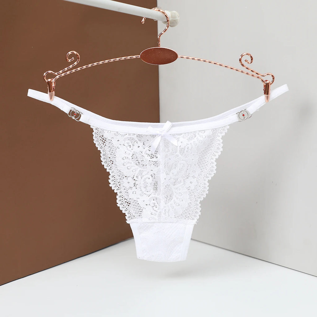 Women's Thongs G-string Panties Sexy Lace Flowers Low Waist Briefs Fashion Underpants Transparent T-back Underwear