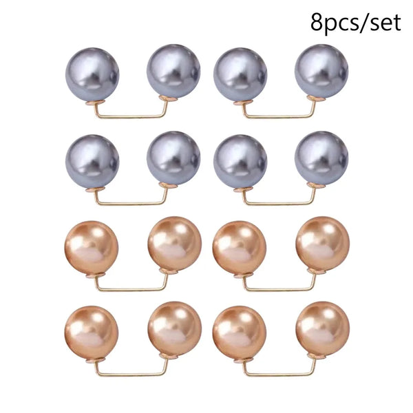 3/6/8Pcs Clothing Accessories Pearl Brooch Detachable Double Head Pin Waist Clip Jewelry Accessory Multifunctional Pants Pin