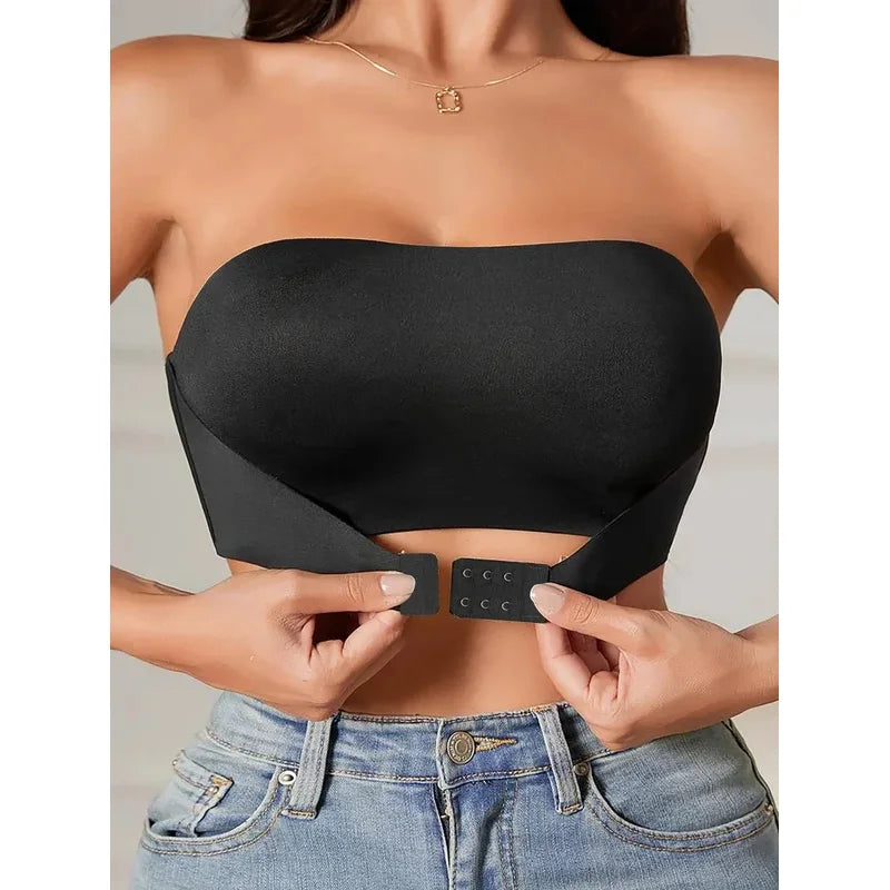 Women's Strapless No Padding Seamless Front Button Bra Comfortable Smooth Underwear Main image