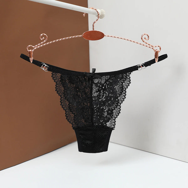 Women's Thongs G-string Panties Sexy Lace Flowers Low Waist Briefs Fashion Underpants Transparent T-back Underwear